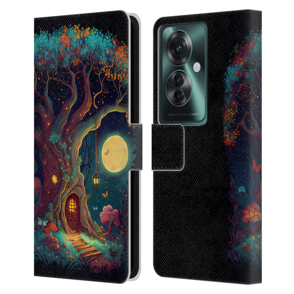 JK Stewart Key Art Tree With Small Door In Trunk Leather Book Wallet Case Cover For OPPO Reno11 F 5G / F25 Pro 5G