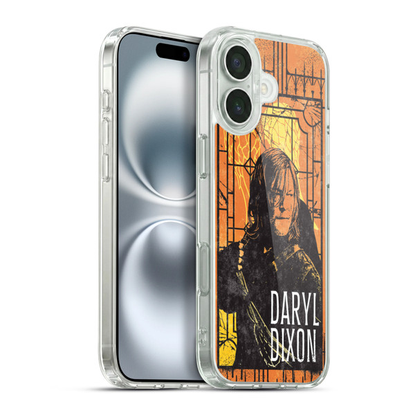 The Walking Dead: Daryl Dixon Graphics Character Art Soft Gel Case for Apple iPhone 16 Plus & MagSafe