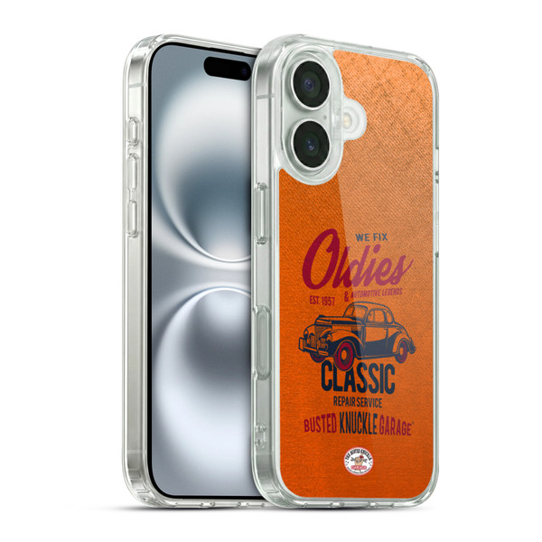 Busted Knuckle Garage Graphics Classic Soft Gel Case for Apple iPhone 16 & MagSafe