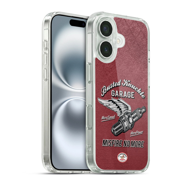 Busted Knuckle Garage Graphics Misfire Soft Gel Case for Apple iPhone 16 & MagSafe