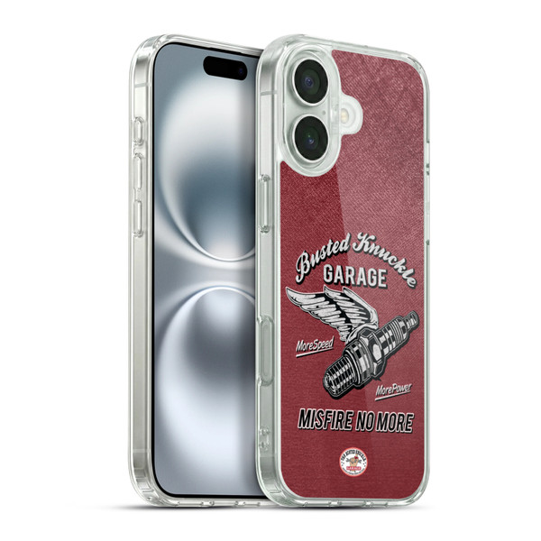 Busted Knuckle Garage Graphics Misfire Soft Gel Case for Apple iPhone 16 Plus & MagSafe