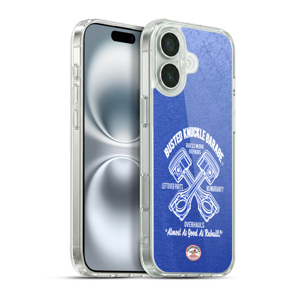 Busted Knuckle Garage Graphics Overhauls Soft Gel Case for Apple iPhone 16 Plus & MagSafe