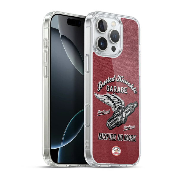 Busted Knuckle Garage Graphics Misfire Soft Gel Case for Apple iPhone 16 Pro Max & MagSafe