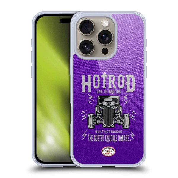 Busted Knuckle Garage Graphics Hot Rod Soft Gel Case for Apple iPhone 16 Pro