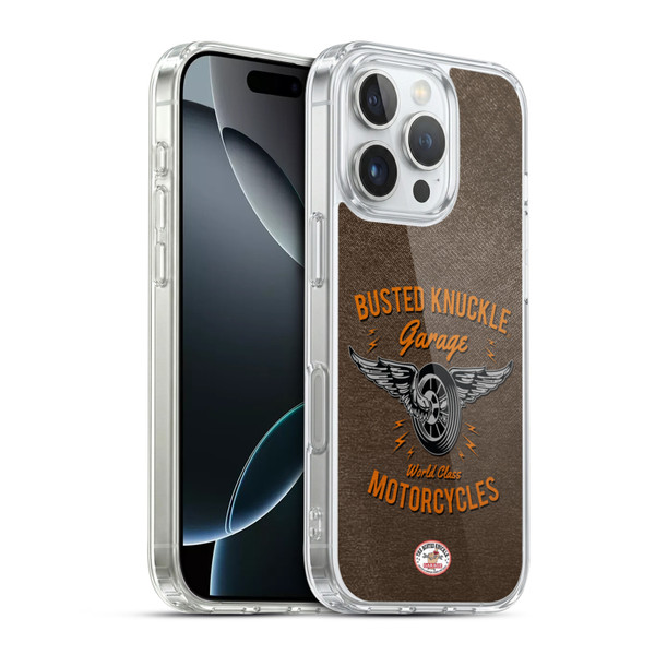 Busted Knuckle Garage Graphics Motorcycles Soft Gel Case for Apple iPhone 16 Pro & MagSafe