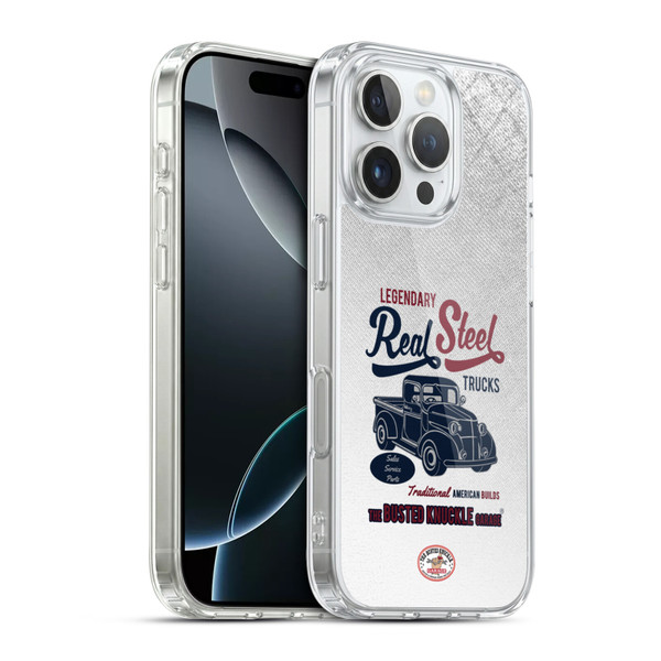 Busted Knuckle Garage Graphics Real Steel Soft Gel Case for Apple iPhone 16 Pro & MagSafe