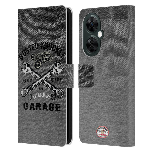 Busted Knuckle Garage Graphics No Scar Leather Book Wallet Case Cover For OnePlus Nord CE 3 Lite 5G