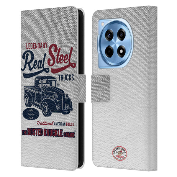 Busted Knuckle Garage Graphics Real Steel Leather Book Wallet Case Cover For OnePlus 12R