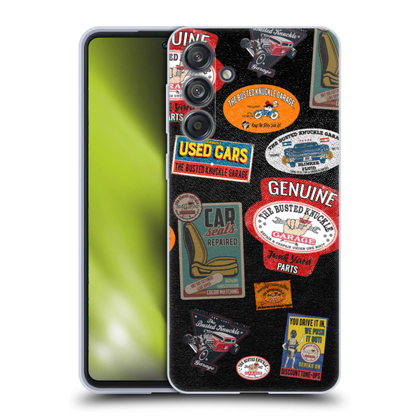 Busted Knuckle Garage Graphics Patches Soft Gel Case for Samsung Galaxy M55 5G