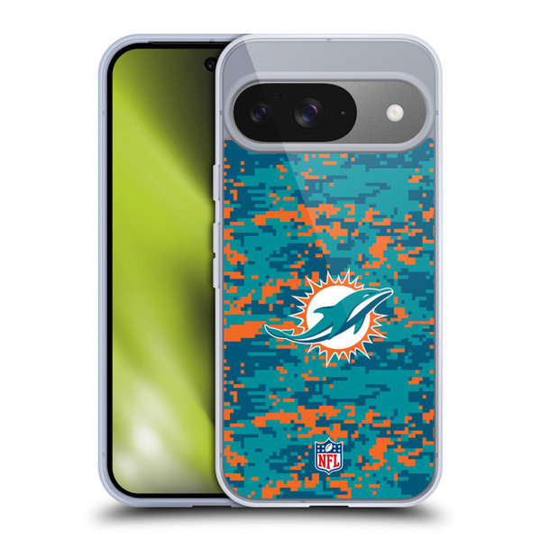 NFL Miami Dolphins Graphics Digital Camouflage Soft Gel Case for Google Pixel 9 / Pixel 9 Pro