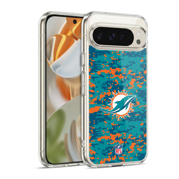 NFL Miami Dolphins Graphics Digital Camouflage Soft Gel Case for Google Pixel 9 / Pixel 9 Pro
