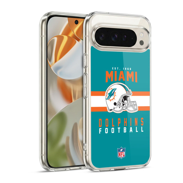 NFL Miami Dolphins Graphics Helmet Typography Soft Gel Case for Google Pixel 9 / Pixel 9 Pro