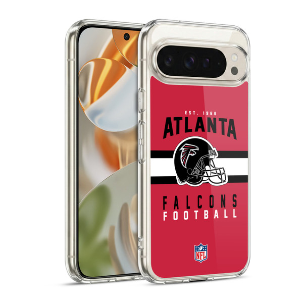 NFL Atlanta Falcons Graphics Helmet Typography Soft Gel Case for Google Pixel 9 / Pixel 9 Pro