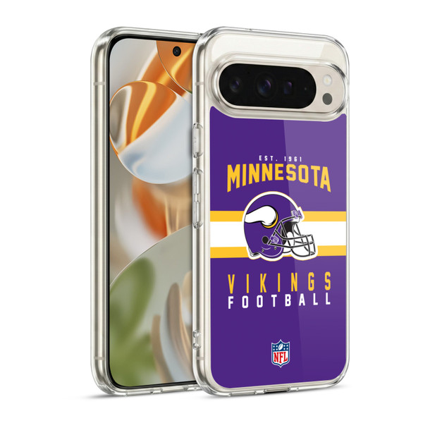 NFL Minnesota Vikings Graphics Helmet Typography Soft Gel Case for Google Pixel 9 / Pixel 9 Pro
