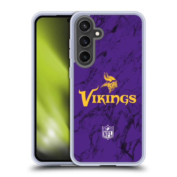 NFL Minnesota Vikings Graphics Coloured Marble Soft Gel Case for Samsung Galaxy S24 FE