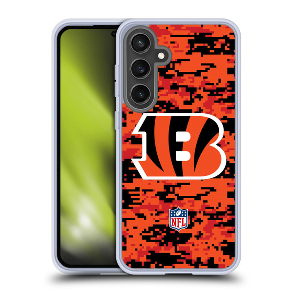 NFL Cincinnati Bengals Graphics Digital Camouflage Soft Gel Case for Samsung Galaxy S24 FE