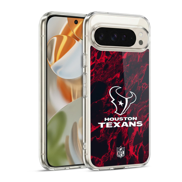 NFL Houston Texans Graphics Coloured Marble Soft Gel Case for Google Pixel 9 / Pixel 9 Pro
