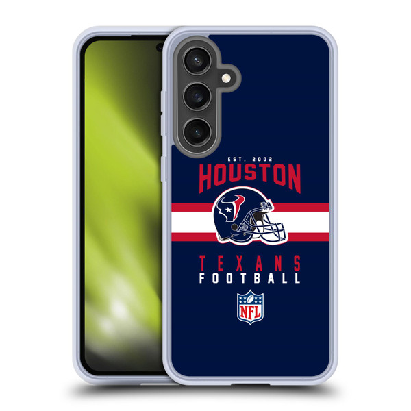 NFL Houston Texans Graphics Helmet Typography Soft Gel Case for Samsung Galaxy S24 FE