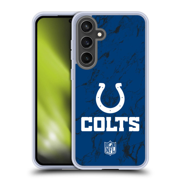 NFL Indianapolis Colts Graphics Coloured Marble Soft Gel Case for Samsung Galaxy S24 FE