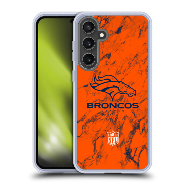 NFL Denver Broncos Graphics Coloured Marble Soft Gel Case for Samsung Galaxy S24 FE