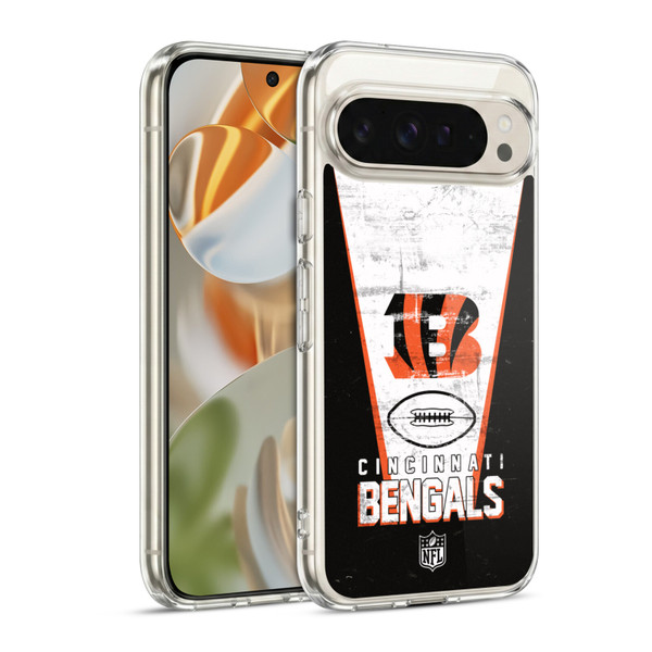 NFL Cincinnati Bengals Logo Art Banner Soft Gel Case for Google Pixel 9 / Pixel 9 Pro