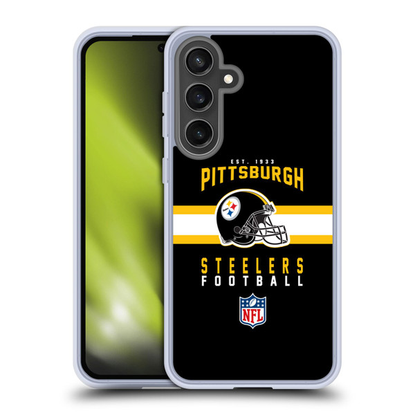 NFL Pittsburgh Steelers Graphics Helmet Typography Soft Gel Case for Samsung Galaxy S24 FE