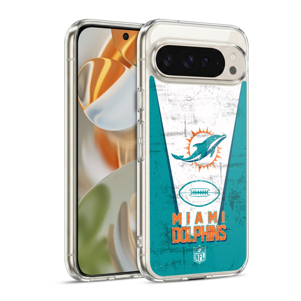 NFL Miami Dolphins Logo Art Banner Soft Gel Case for Google Pixel 9 / Pixel 9 Pro