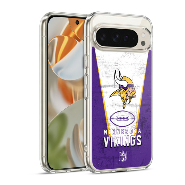 NFL Minnesota Vikings Logo Art Banner Soft Gel Case for Google Pixel 9 / Pixel 9 Pro