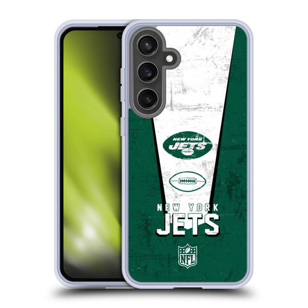 NFL New York Jets Logo Art Banner Soft Gel Case for Samsung Galaxy S24 FE