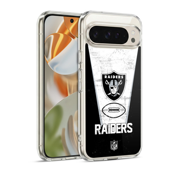 NFL Las Vegas Raiders Logo Art Banner 100th Soft Gel Case for Google Pixel 9 / Pixel 9 Pro