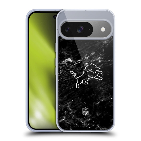 NFL Detroit Lions Artwork Marble Soft Gel Case for Google Pixel 9 / Pixel 9 Pro