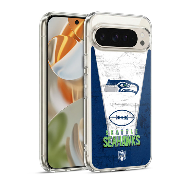 NFL Seattle Seahawks Logo Art Banner Soft Gel Case for Google Pixel 9 / Pixel 9 Pro