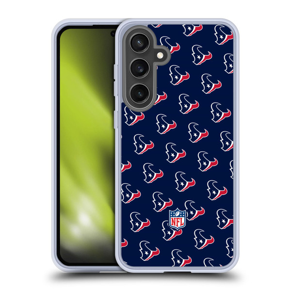NFL Houston Texans Artwork Patterns Soft Gel Case for Samsung Galaxy S24 FE