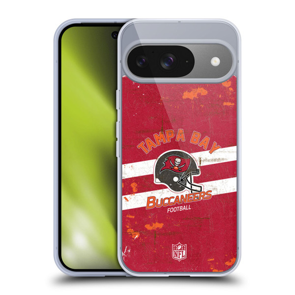NFL Tampa Bay Buccaneers Logo Art Helmet Distressed Soft Gel Case for Google Pixel 9 / Pixel 9 Pro
