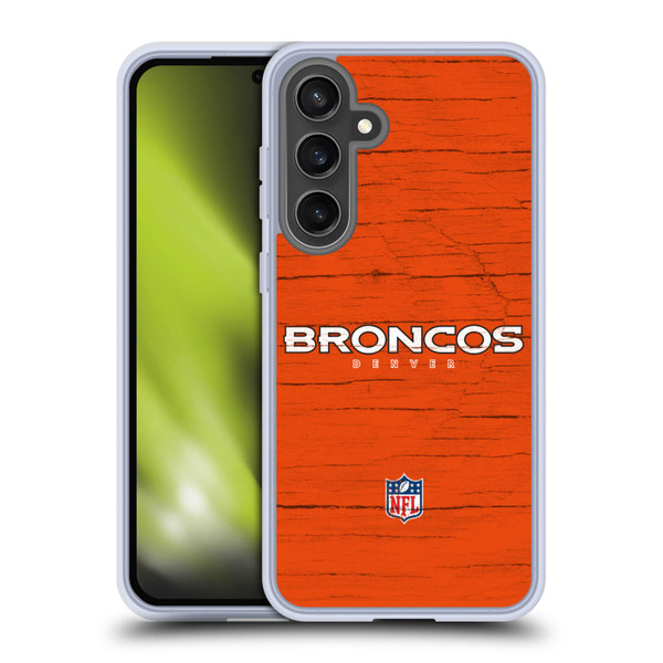 NFL Denver Broncos Logo Distressed Look Soft Gel Case for Samsung Galaxy S24 FE