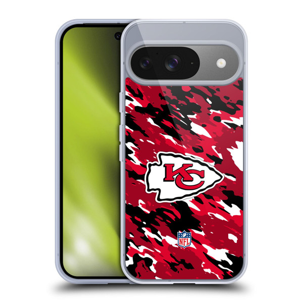 NFL Kansas City Chiefs Logo Camou Soft Gel Case for Google Pixel 9 / Pixel 9 Pro