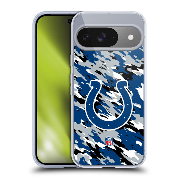 NFL Indianapolis Colts Logo Camou Soft Gel Case for Google Pixel 9 / Pixel 9 Pro