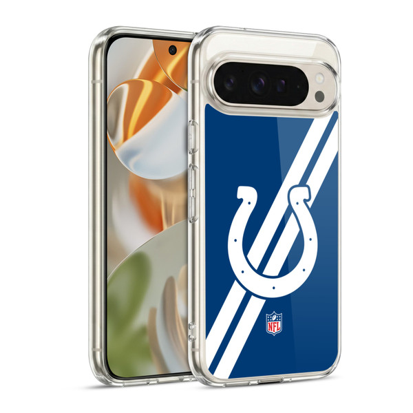 NFL Indianapolis Colts Logo Stripes Soft Gel Case for Google Pixel 9 / Pixel 9 Pro