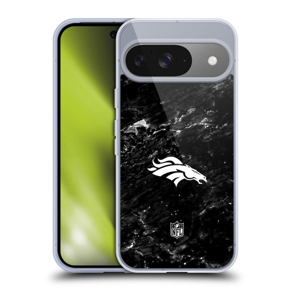 NFL Denver Broncos Artwork Marble Soft Gel Case for Google Pixel 9 / Pixel 9 Pro