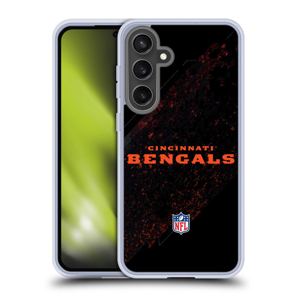 NFL Cincinnati Bengals Logo Blur Soft Gel Case for Samsung Galaxy S24 FE