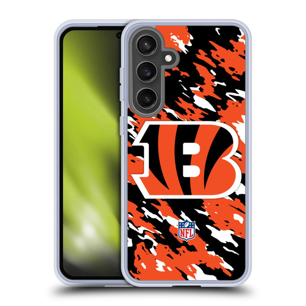 NFL Cincinnati Bengals Logo Camou Soft Gel Case for Samsung Galaxy S24 FE