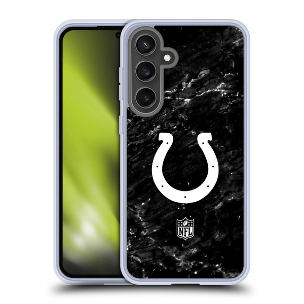 NFL Indianapolis Colts Artwork Marble Soft Gel Case for Samsung Galaxy S24 FE