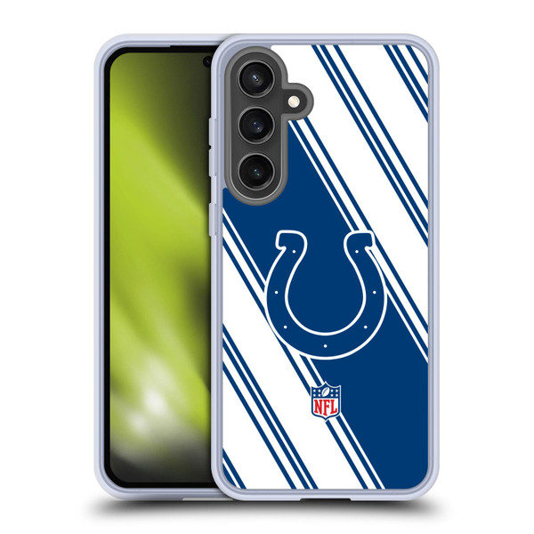 NFL Indianapolis Colts Artwork Stripes Soft Gel Case for Samsung Galaxy S24 FE