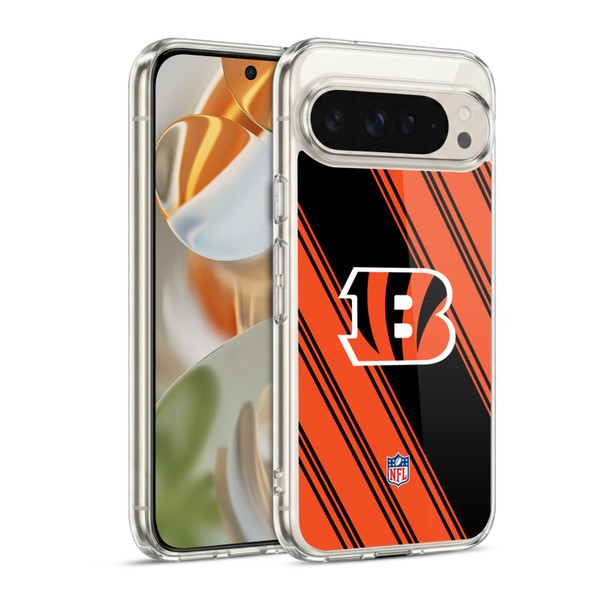NFL Cincinnati Bengals Artwork Stripes Soft Gel Case for Google Pixel 9 / Pixel 9 Pro
