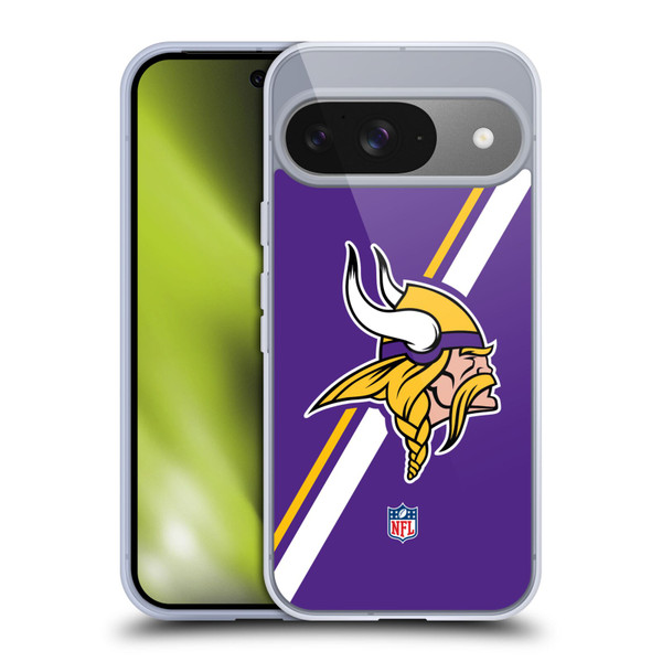 NFL Minnesota Vikings Logo Stripes Soft Gel Case for Google Pixel 9 / Pixel 9 Pro