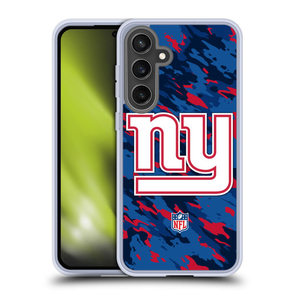 NFL New York Giants Logo Camou Soft Gel Case for Samsung Galaxy S24 FE