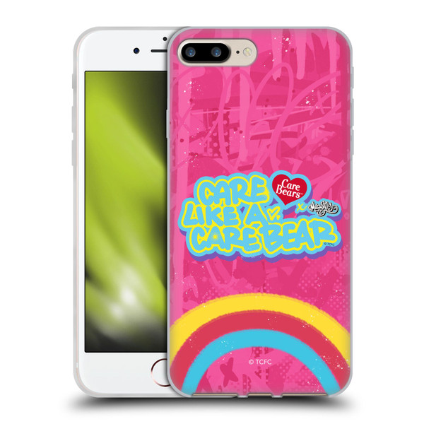 Care Bears Graffiti Collection by Murwalls Rainbow In Pink Soft Gel Case for Apple iPhone 7 Plus / iPhone 8 Plus