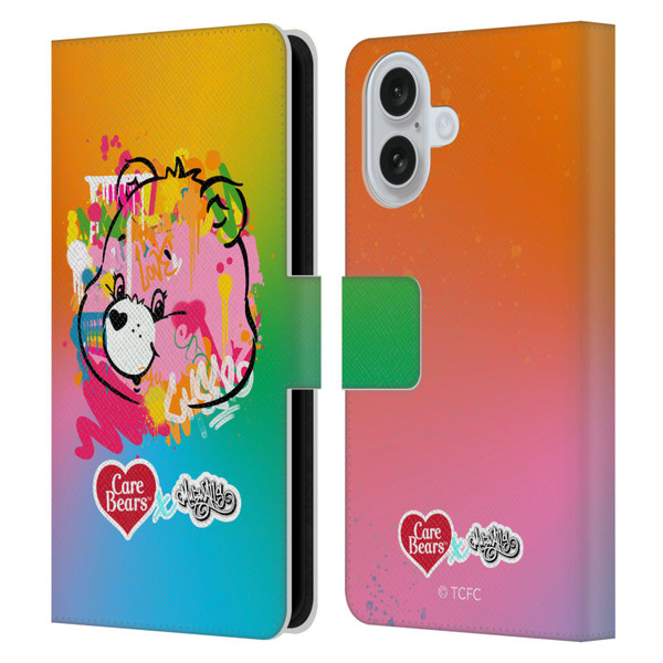 Care Bears Graffiti Collection by Murwalls Gradient Leather Book Wallet Case Cover For Apple iPhone 16