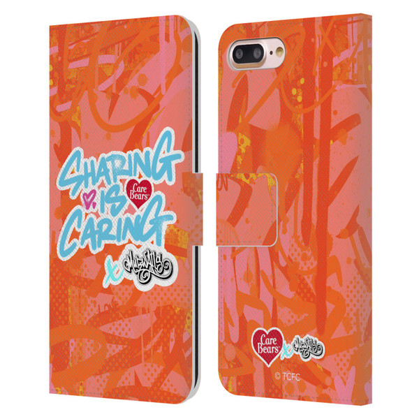 Care Bears Graffiti Collection by Murwalls Sharing Is Caring Leather Book Wallet Case Cover For Apple iPhone 7 Plus / iPhone 8 Plus