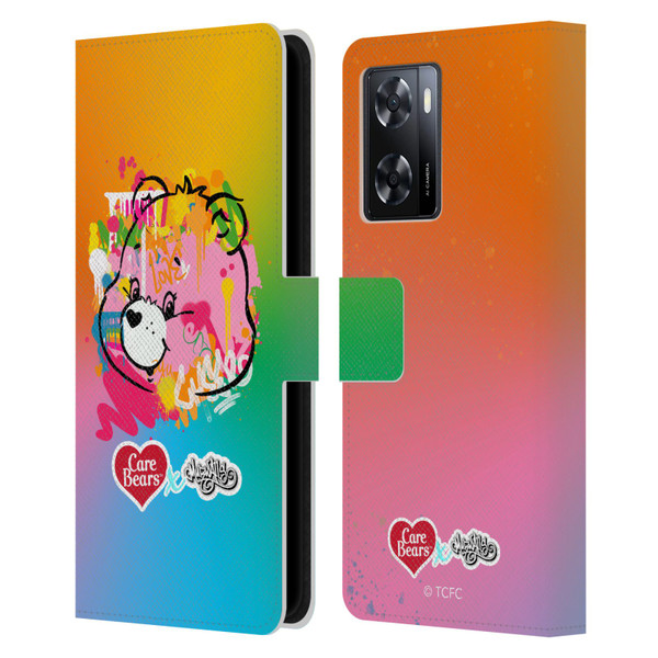 Care Bears Graffiti Collection by Murwalls Gradient Leather Book Wallet Case Cover For OPPO A57s